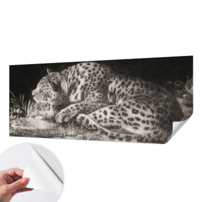 Fototapet barnrum med motiv av en vilande leopard