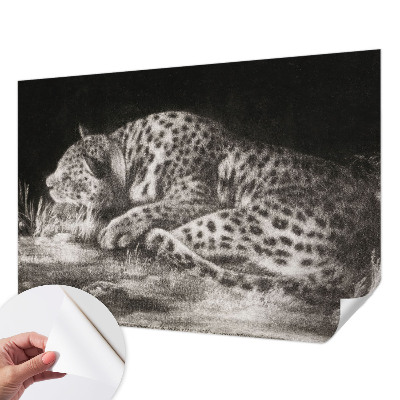Fototapet barnrum med motiv av en vilande leopard