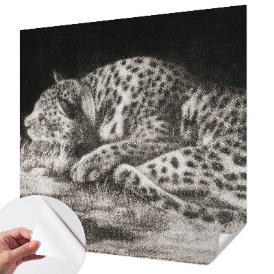 Fototapet barnrum med motiv av en vilande leopard