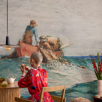 Fototapet barn Sjöexpedition