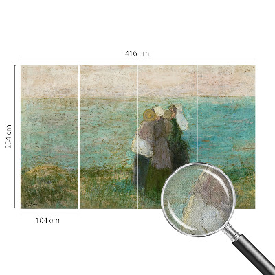 3D fototapet med motiv av en reflektion vid havet