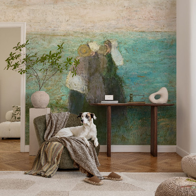 3D fototapet med motiv av en reflektion vid havet