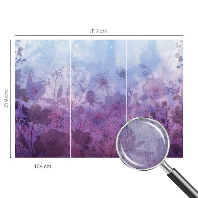 Peel and stick fototapet med motiv av pastellfärgade blommor