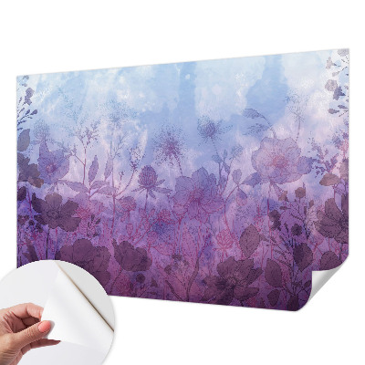 Peel and stick fototapet med motiv av pastellfärgade blommor