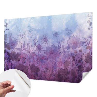 Peel and stick fototapet med motiv av pastellfärgade blommor