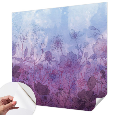 Peel and stick fototapet med motiv av pastellfärgade blommor