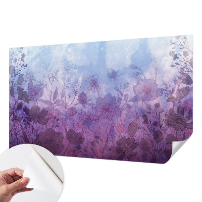 Peel and stick fototapet med motiv av pastellfärgade blommor