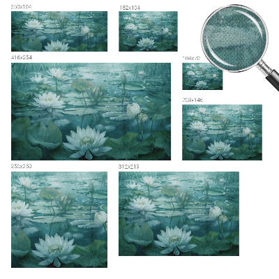3D fototapet med motiv av vattenblommor