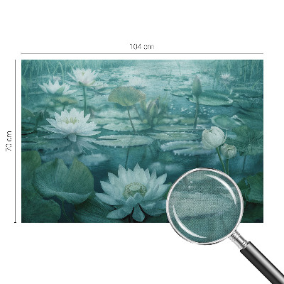 3D fototapet med motiv av vattenblommor