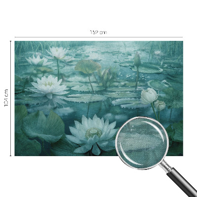 3D fototapet med motiv av vattenblommor