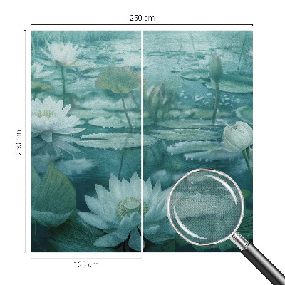 3D fototapet med motiv av vattenblommor