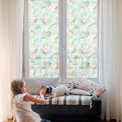 Dekorplast till fönster mosaik Tropiskt mönster