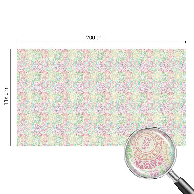 Frostfilm med dekorativt mönster Färgglada mandalas