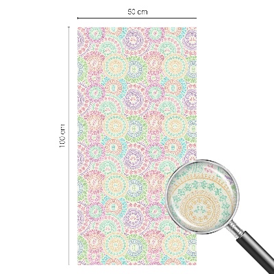 Frostfilm med dekorativt mönster Färgglada mandalas