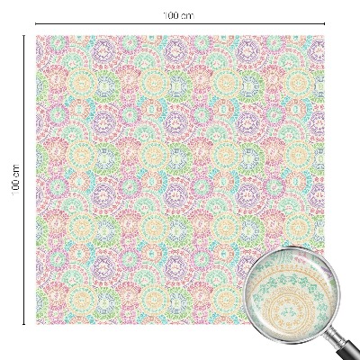 Frostfilm med dekorativt mönster Färgglada mandalas