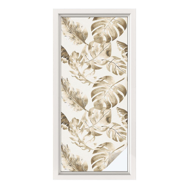 Frostad fönsterfilm med färgat mönster Tropiska växter