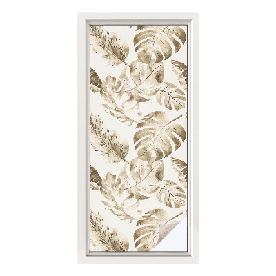 Frostad fönsterfilm med färgat mönster Tropiska växter