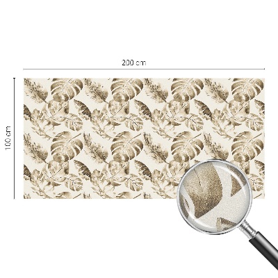 Frostad fönsterfilm med färgat mönster Tropiska växter