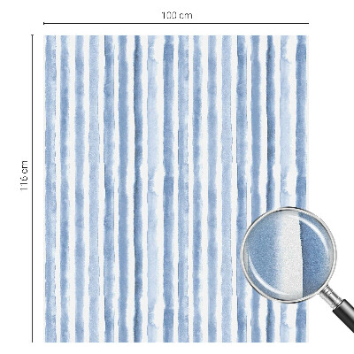 Frostad fönsterfilm med färgat mönster Blå ränder