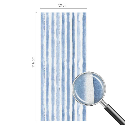 Frostad fönsterfilm med färgat mönster Blå ränder