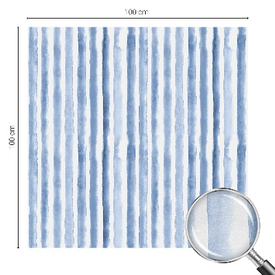 Frostad fönsterfilm med färgat mönster Blå ränder