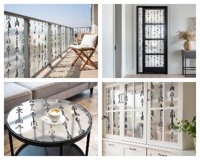 Frostfilm med dekorativt mönster Geometriska pilar