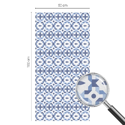 Frostad fönsterfilm med färgat mönster Blå mosaik
