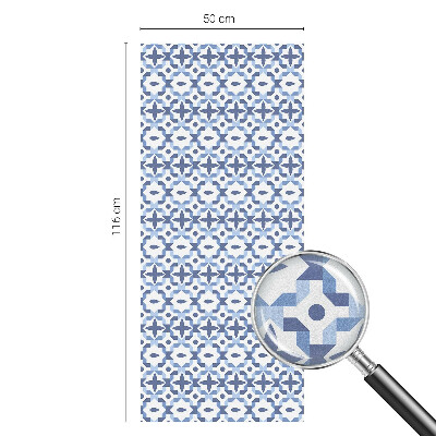 Frostad fönsterfilm med färgat mönster Blå mosaik