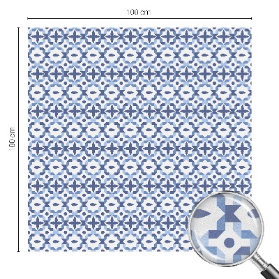 Frostad fönsterfilm med färgat mönster Blå mosaik