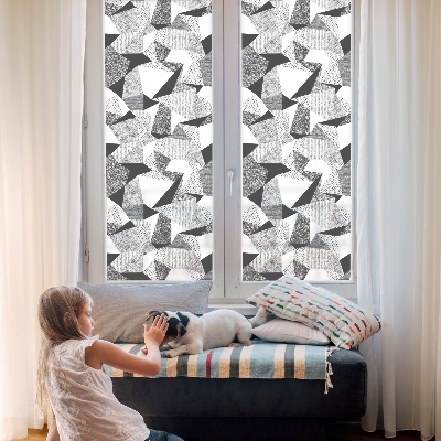 Frostad fönsterfilm med färgat mönster Geometriska figurer