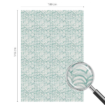 Frostad fönsterfilm med färgat mönster Grön våg