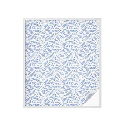 Frostad fönsterfilm med färgat mönster Ormbunkeblad