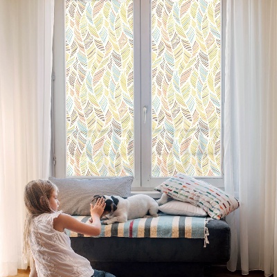 Frostad fönsterfilm med färgat mönster Regnbågsfjädrar