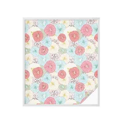 Frostfilm med dekorativt mönster Pastellblommor