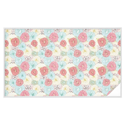 Frostfilm med dekorativt mönster Pastellblommor