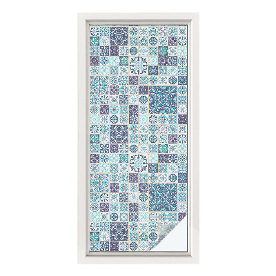 Dekorplast till fönster mosaik Blommiga plattor