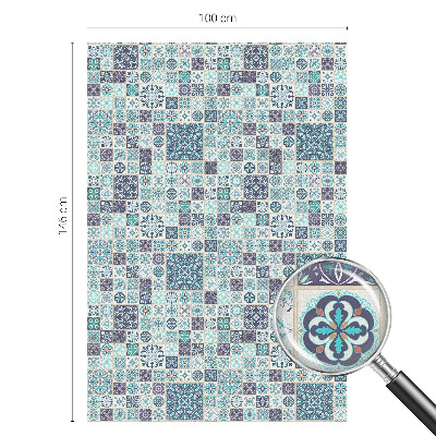 Dekorplast till fönster mosaik Blommiga plattor