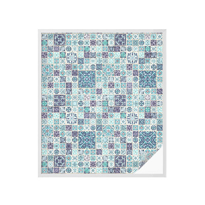 Dekorplast till fönster mosaik Blommiga plattor