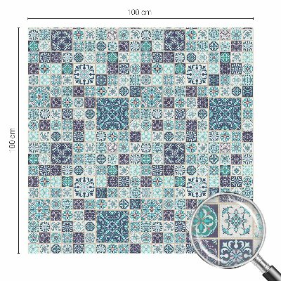 Dekorplast till fönster mosaik Blommiga plattor