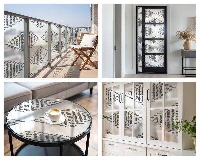 Frostfilm med dekorativt mönster Geometriska diamanter