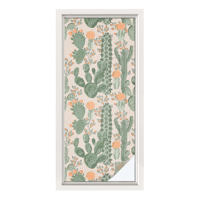 Frostfilm med dekorativt mönster Gröna suckulenter