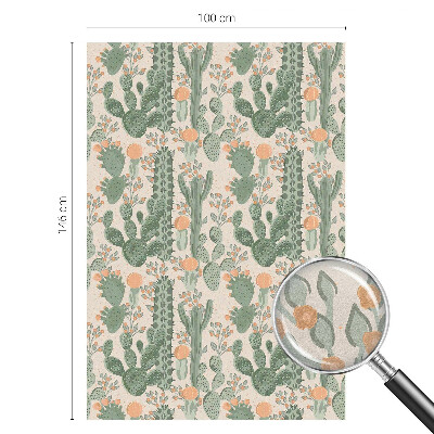 Frostfilm med dekorativt mönster Gröna suckulenter