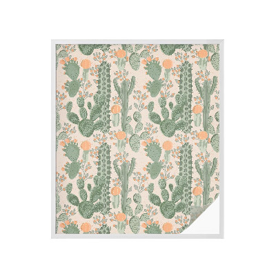 Frostfilm med dekorativt mönster Gröna suckulenter