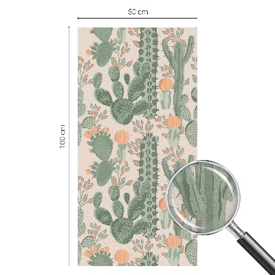 Frostfilm med dekorativt mönster Gröna suckulenter