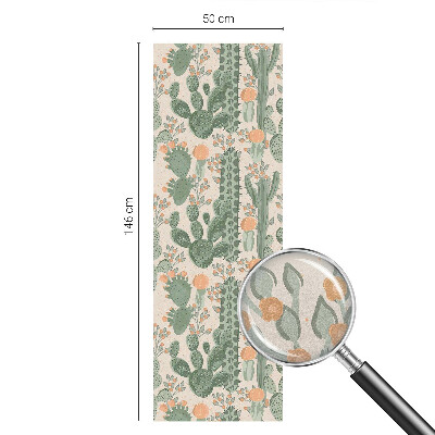 Frostfilm med dekorativt mönster Gröna suckulenter