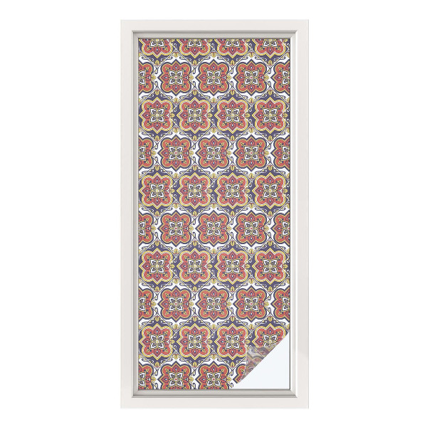 Fönsterfilm med mosaikmönster Blommig prydnad