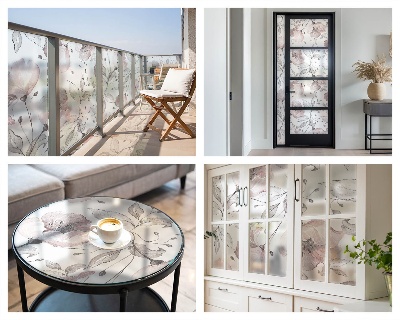 Dekorplast till fönster mosaik Rosenblad