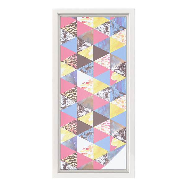 Frostfilm med dekorativt mönster Färgglada trianglar