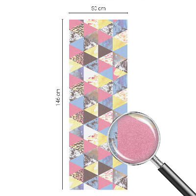 Frostfilm med dekorativt mönster Färgglada trianglar