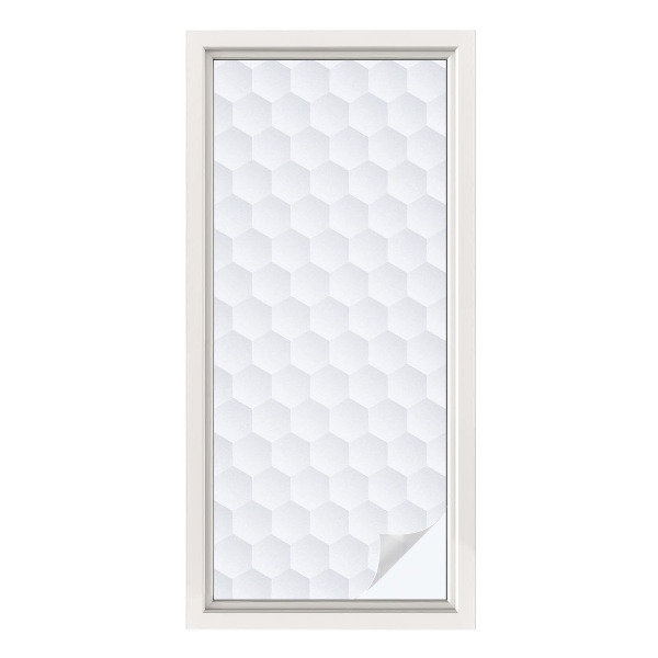 Frostad fönsterfilm med färgat mönster Vit mosaik